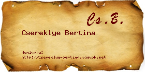 Csereklye Bertina névjegykártya